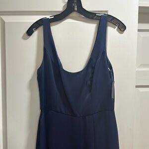 David’s Bridal Bridesmaid Dress Long Scoop Neck Tank Marine Color Size 8 NEW